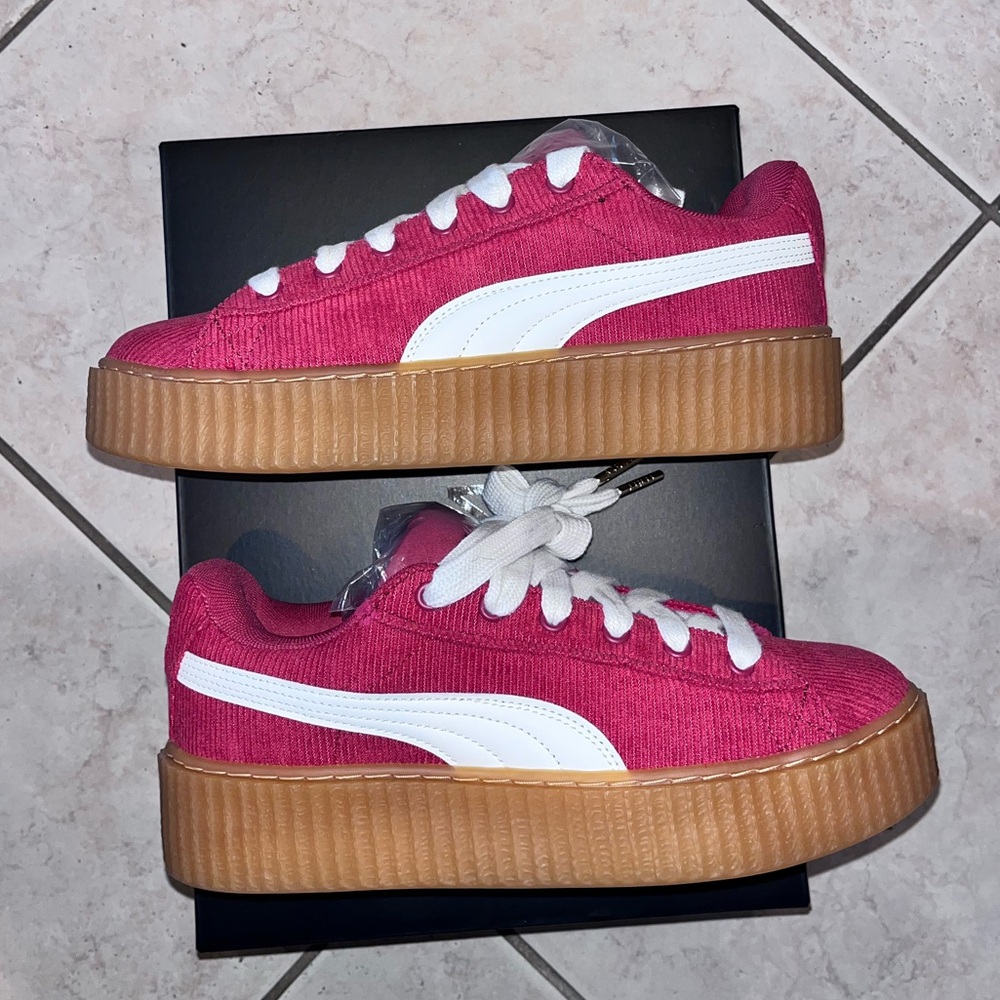Rhianna Fenty Puma Phatty Creeper Red Corduroy Sneakers Rare